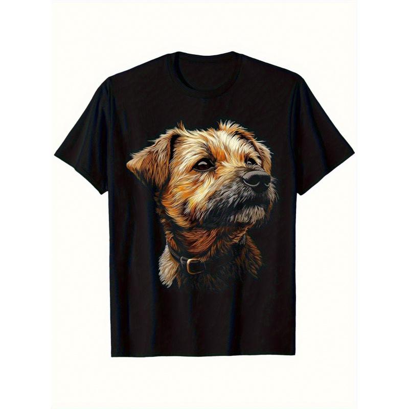 Men'S Plus Size Border Terrier Dog T-Shirt - Heavyweight 180Gsm Tee, Moisture-Wicking Shirt for Pet Enthusiasts, Birthday Presents for Dog Owners