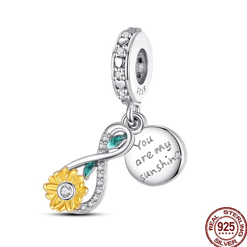 Frühlings-Charm Kupfer Vierblättriges Kleeblatt Schmetterling Libelle Anhänger Perlen Geeignet Für 3Mm Original Armband DIY