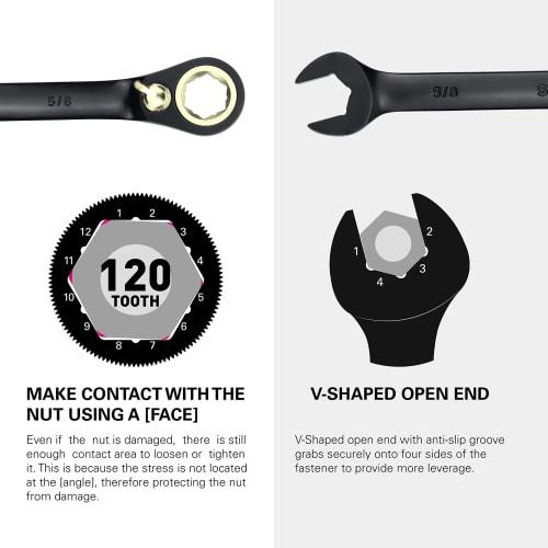 20-Piece STARWORK TRUE MECHANIC? Ratchet Wrench Set, 120T Dual-Purpose Head, Non-Slip Gear, XL (SAE/Metric), with Storage Bag