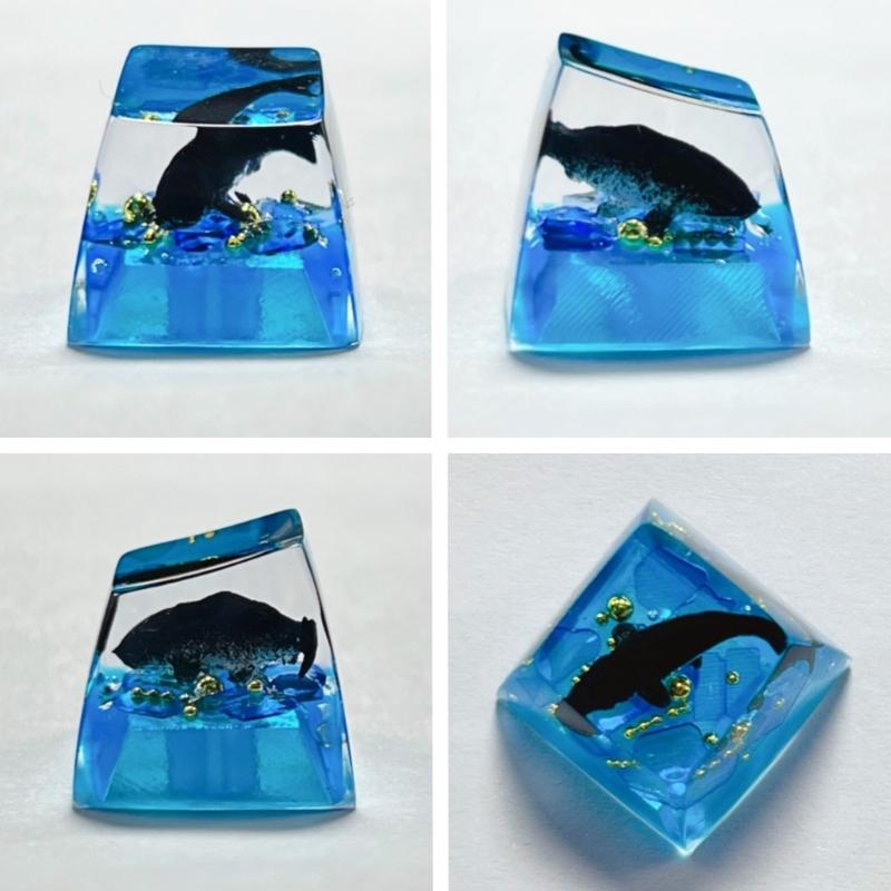 Unique Resin Fish Keycap For Mechanical Keyboards Switches With Glowing Design And Ergonomic Shape