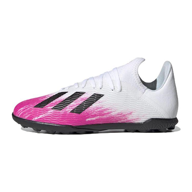 Adidas X 19.3 TF Round Head Comfortable Non-Slip Shock Absorbing Wear-Resistant Low-Top Soccer Shoes Kids Soccer Shoes White Pink Black EG7174