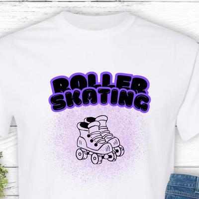 Retro Roller Skate Tee: Unisex Cotton Shirt and Kids Tshirt for Skating Enthusiasts