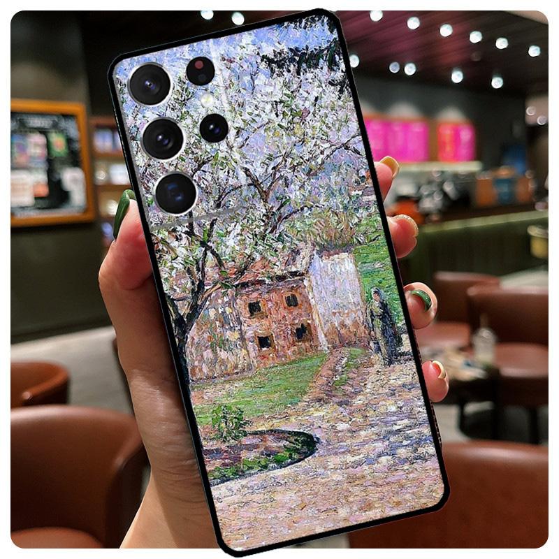 Claude Monet Garden Lotus Phone Case For Samsung Galaxy S25 S24 S23 S22 S21 S20 Ultra S9 S10 Plus S25 FE S24 FE Cover
