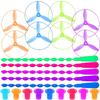 8/16pcs Manual Pushing Threaded Flying Round Disc Colorful Outdoor Bamboo Dragonfly Outdoor Activities Experiments
