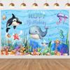 Ocean Animal Disposable Tableware Tablecloth Background Candy Bags Birthday Party Decor Kids Gift Under The Sea Party BabyShower