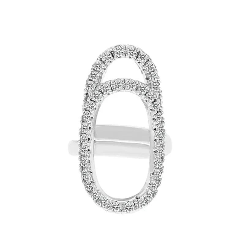 Anello per Unghie Zircone Intarsiato Rame Anello per Falange Manicure per Donne Tendenza Gioielli Festa Gioielli Moda Festa Accessori Trendy
