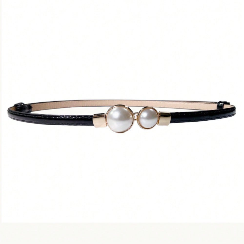 Premium Belt Women's Fine Decorative Skirt Versatile Pearl Buckle Women's Suit Small Belt