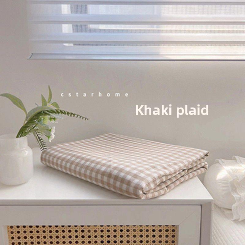 

Ins Style Plaid Thick Brushed Bed Sheet Soft Dorm Bedding For Single Double Bed 120*230 bed sheet