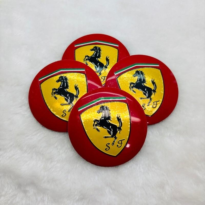 4PCS/Set 56mm/60mm/65mm For Ferrari Horse Donkey Badge Emblem Car Wheel Hub Center Cap Rim Cover Decoration Stickers Accessories MQ0