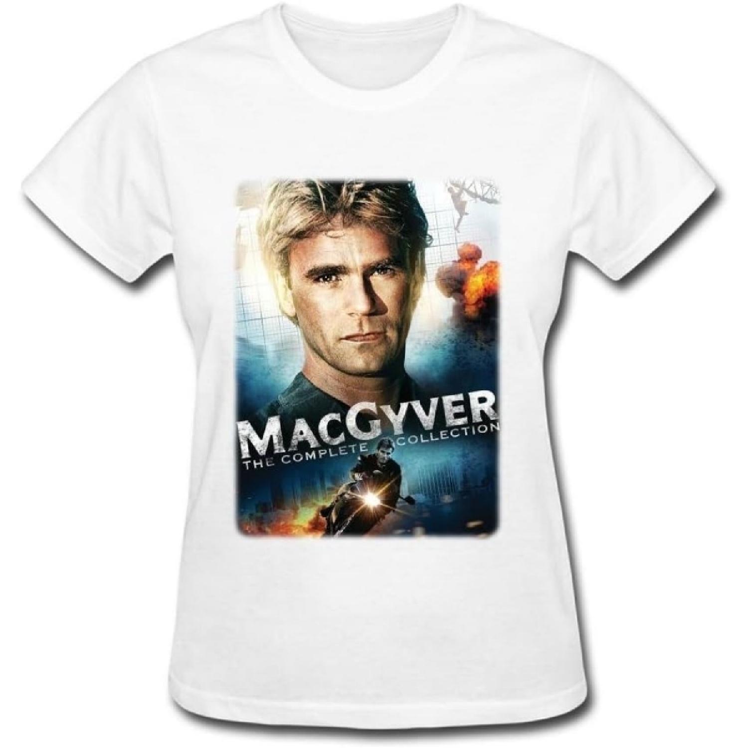 SUNRAIN Women s MacGyver Movie Poster T shirt XXXXXL белый