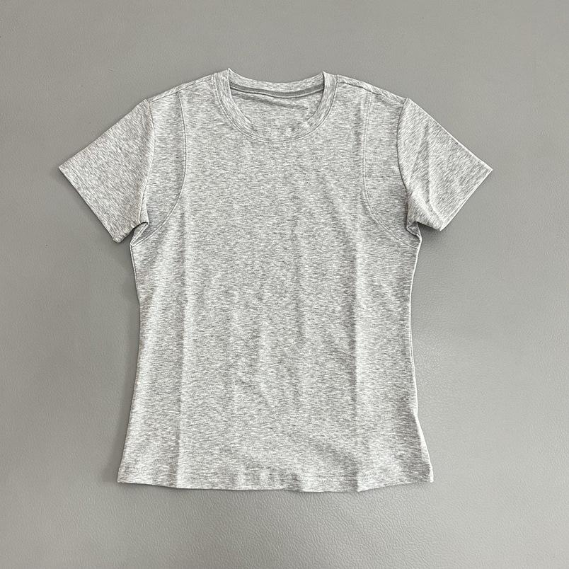 

Летняя прохладная женская 91,3 лиоцелл тенсел футболка с коротким рукавом однотонная с круглым вырезом повседневная универсальная Medium серый