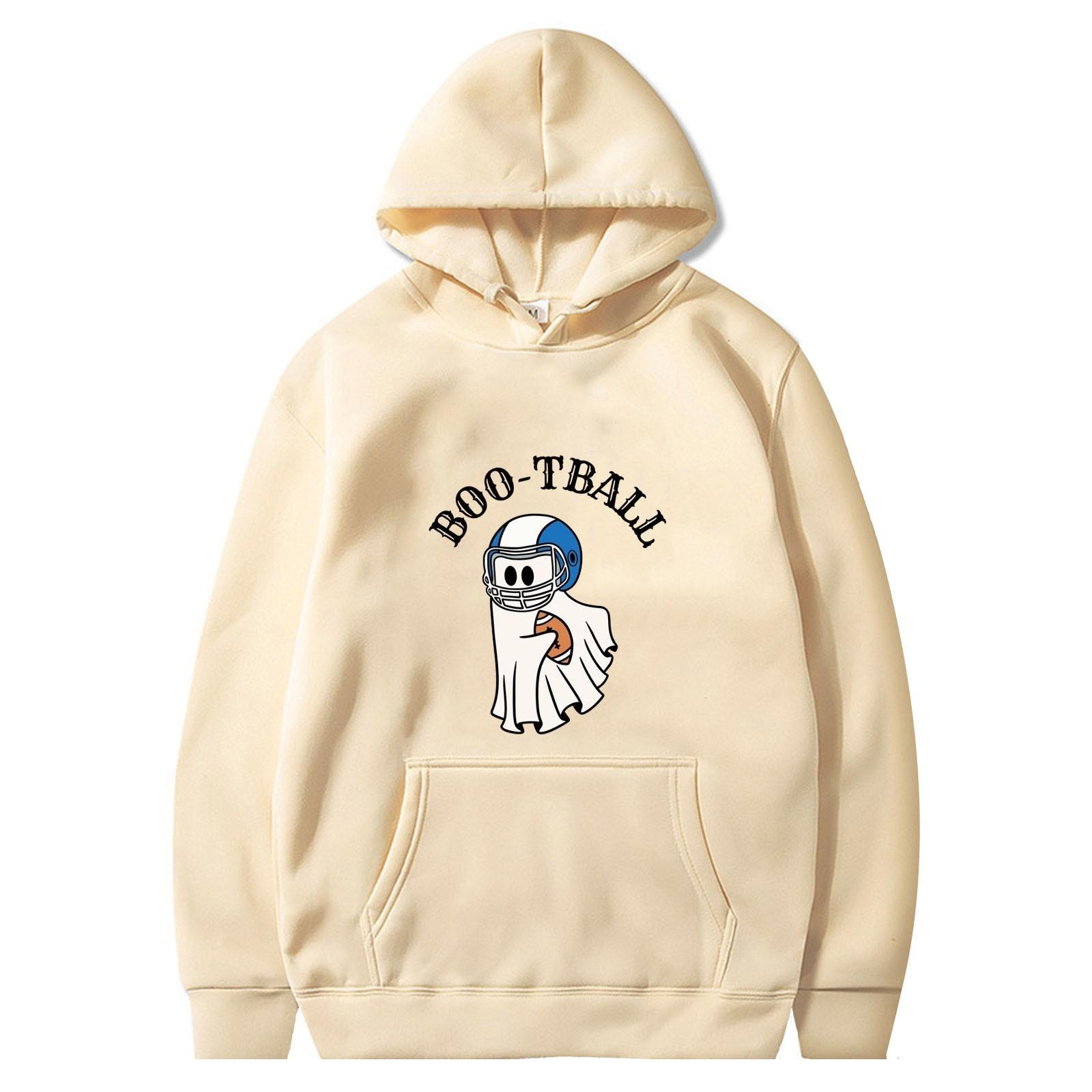 

Женская однотонная толстовка с капюшоном с длинным рукавом и принтом на Хэллоуин S хаки