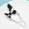 Tassel Pendant Butterfly Chain Brooch Pin Black Suit Badge Lapel Pins  Clothing Accessories Jewelry
