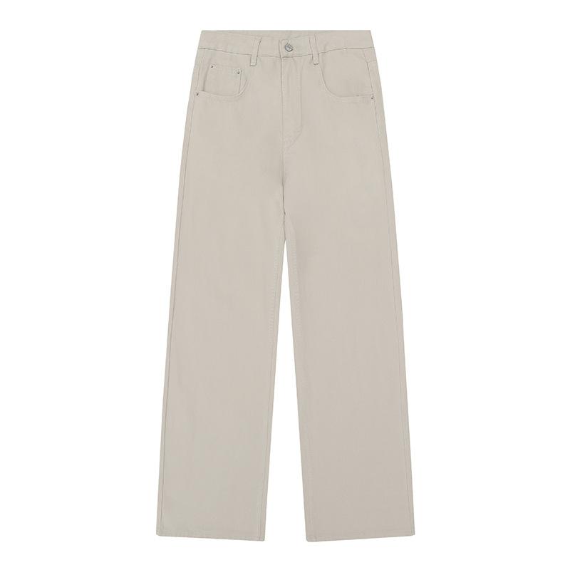 

Выстиранные Выцветшие Тканевые Чистый Хлопок Абрикосовые Повседневные Брюки для Мужчин и Женщин. Прямые свободные брюки S