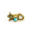 Chic Retro Black Gold Heart Bird Ring For Women Adjustable Fashionable Accessory
