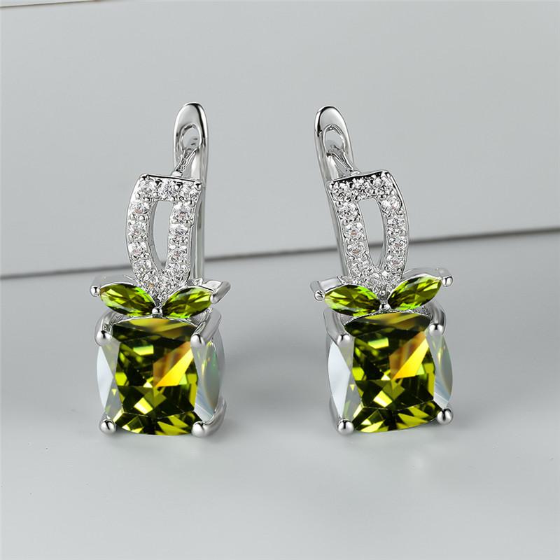 

Модные белые квадратные серьги с кубическим цирконием, женские милые серьги-кольца с фруктами, модные серебряные украшения для женщин, аксессуар оливковое зеленый