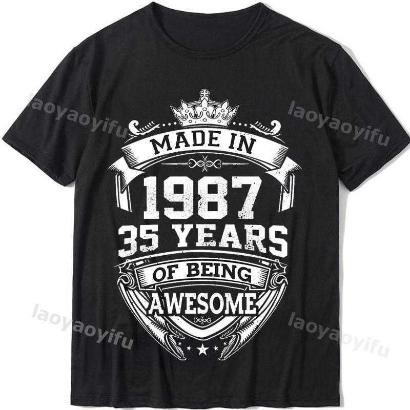 2024 Unisex Summer Tops Tshirt Vintage 1987 Classics Tshire Streetwear Printed Tshirt Top Retro Style Tshirt