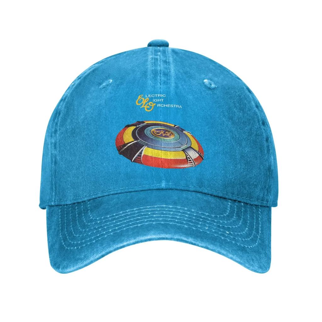 ELO Electric Light Orchestra Baseballkappen Vintage verwaschener Denim Band Tour Kopfbedeckung Unisex Outdoor Workouts Geschenk Hüte