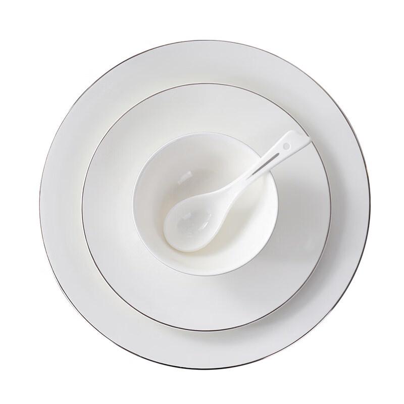 Tian Yajing Silver Rim Bone China Dinnerware Set
