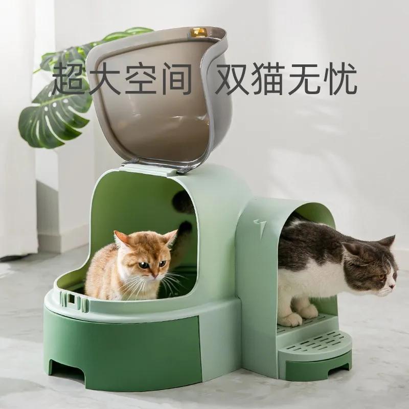 Cat Litter Basin Totally Enclosed Corridor Cat Toilet Cat Litter Basin Enclosed Drawer Type Extra-large Odor and Sand Proof