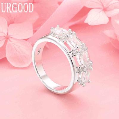 925 Sterling Zilver Sieraden AAA Zirkonia Bruiloftsring