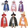 Kinder Cosplay Outfit für Partys Zauberer Umhang mit Hut Jungen Mädchen, Halloween Hexe Bequemer Lockerer Umhang Kostüm Requisite Party Outfit, Ausgefallen
