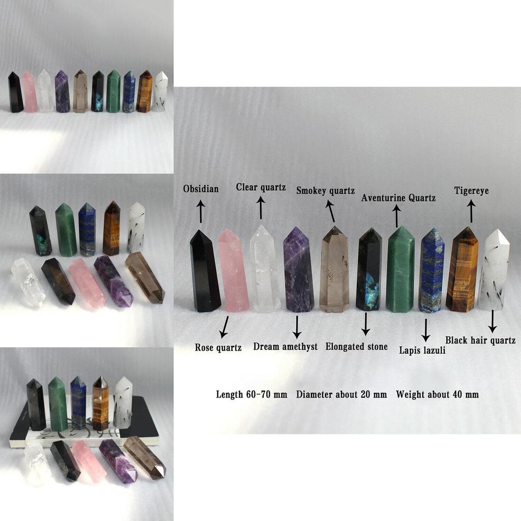 60 To 70mm Natural Quartz Crystal Point Obelisk Wand For Energy And Meditation