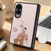 Coconut Stripe Pattern Case For Samsung Z Fold 8 Ultra 7 6 5 4 Hybrid Leather Skin Hard PC Bumper Cover For Galaxy Z Fold8 Fold7 Fold6 Fold5