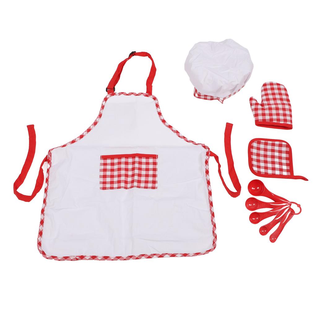 Conjunto de fantasia de chef infantil, avental com alça ajustável, chapéu de chef, conjunto de cozinha e panificação para meninas Tod