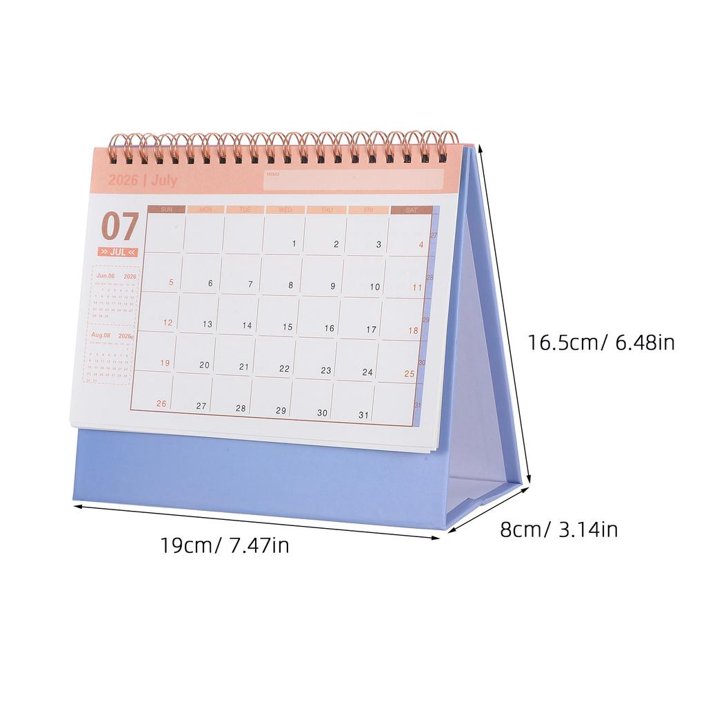 Small Desk Calendar 2026 Minimalist Desktop Flip Stand Planner Compact Monthly Table Calendar for Home Office Use