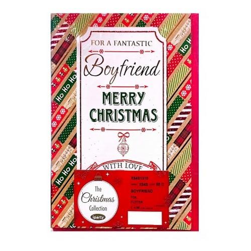 Simon Elvin For A Fantastic Boyfriend Christmas Card (Pack of 12)