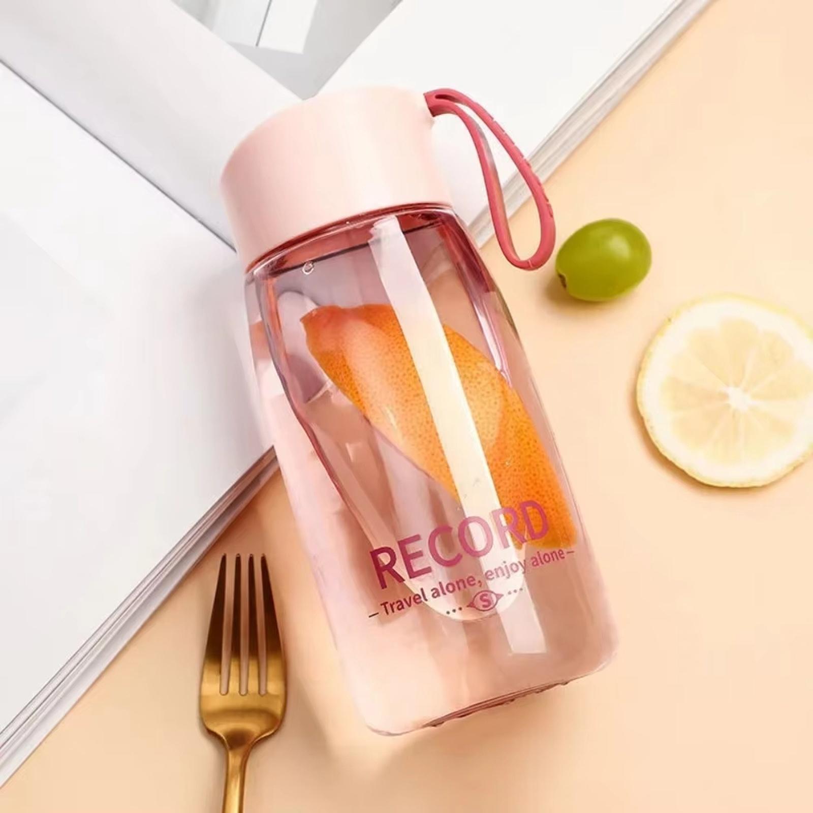 

High Appearance Student Water Cup Summer Portable Plastic Cup Drop Resistant High Temperature Resistant Transparent Girls Cup one size рожевий