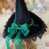 49MD Witch Pointed Hat Halloween Hat Bandage Butterfly Wizard Hat Comfortable Wear