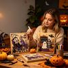 Halloweenová sada s umělými perličkami, Roztomilý duch a kostlivec, Malování DIY, 3D řemesla pro dospělé, Podzimní dekorace domova, Jiskřivá sada