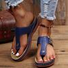 Large size slippers women's spring and summer new fashion slope heel flip-flops wear beach slippers women