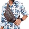 Noora Brown Leather Men Women Waist Bag Fanny Bag Travel Pouch Passport Holder