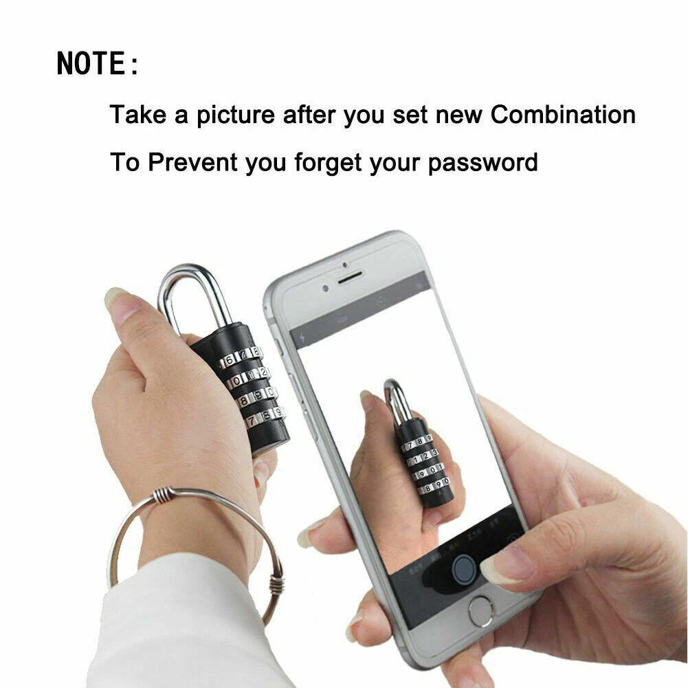HB04 Velký zinkový 4místný visací zámek na kód Vodotěsný Zámek proti krádeži pro kolejní zavazadla Posilovnu