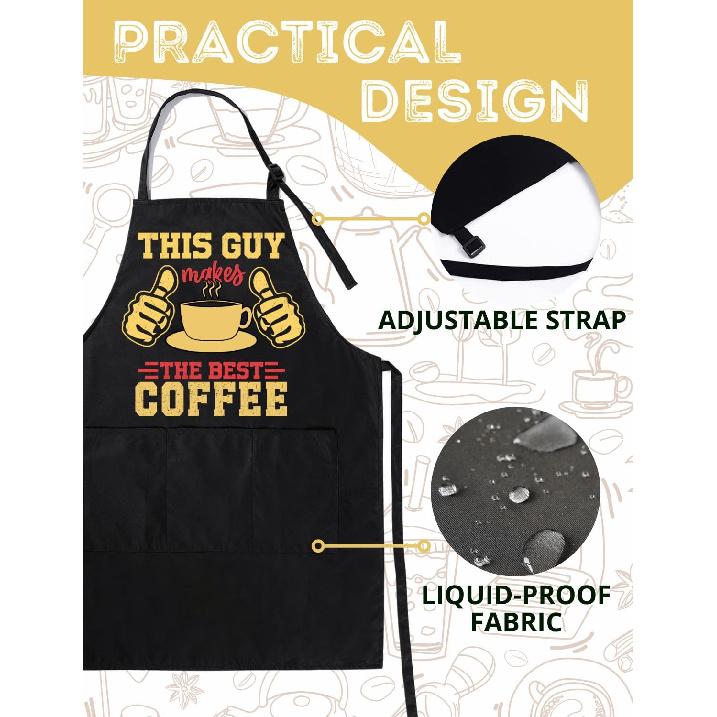 InnoBeta Coffee Gifts for Men/Women, Barista Apron with Pockets and Adjustable Neck Strap, Barista Gifts