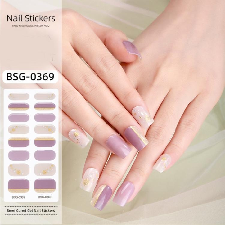 Self Adhesive Gel Nail Strips Nail Polish Stickers Nail Art Decals for Women
