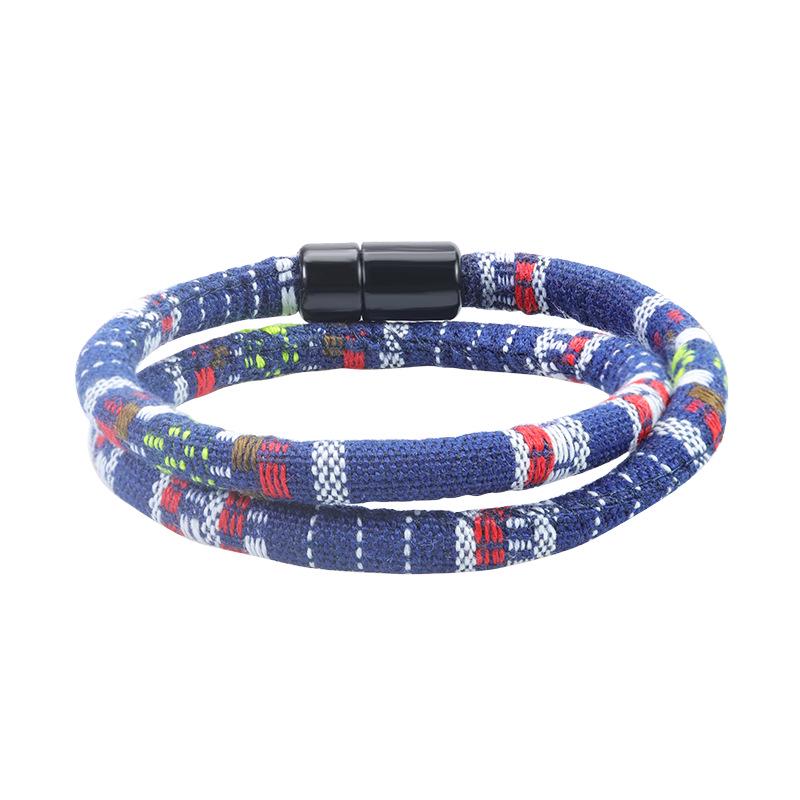 Bohemian Cotton-Linen Double-Layer Magnetic Bracelet in Nepalese Style