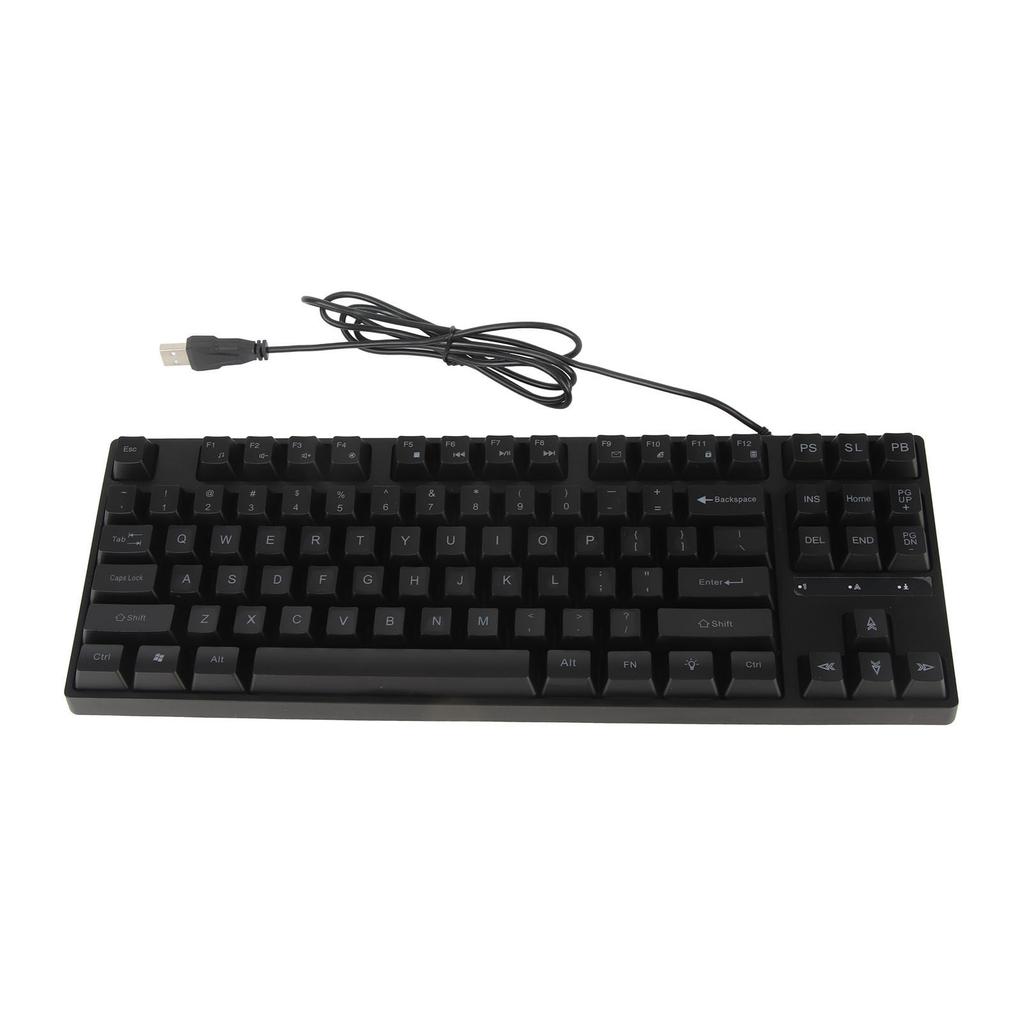 87 Keys Mechanical Keyboard Backlight Ergonomic USB Gaming Keyboard with Foldable Foot for PC
