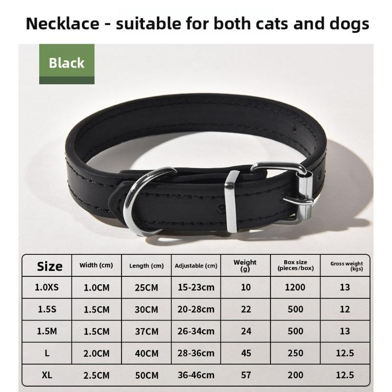 Pet Collar Large Dog Chain Waterproof and Wear-resistant Dog Cat Collar PU Leather Medium and Small Dog Bell Collar