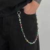 IngeSight.Z New HipHop Luxury Imitation Pearl Keychain Belt Chain Men Creative Punk Trouser Jeans Pants Chain Jewelry Accessory