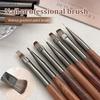 Multi-type Walnut Wood UV Gel Painting Pen With Cover Nail Art Smudge Gradient Drawing Liner Brush Detail Manicure Tool