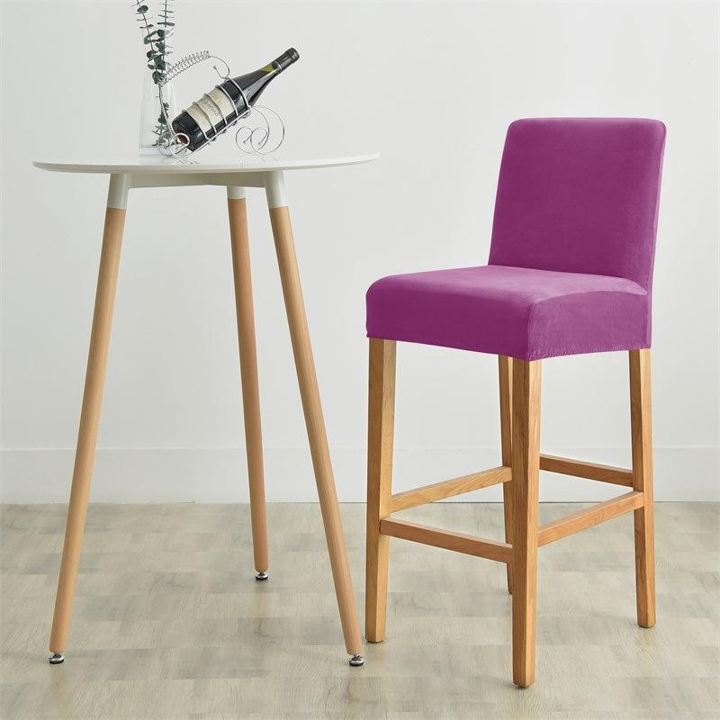 Fortykket Barstoltrekk Sølvrev Fløyel Fløyelsstoff Elastisk Hjem Hotell Klubb Barstoltrekk Stoltrekk