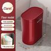 Press-Type Trash Can with Lid and Wheels for Bathroom Crevice