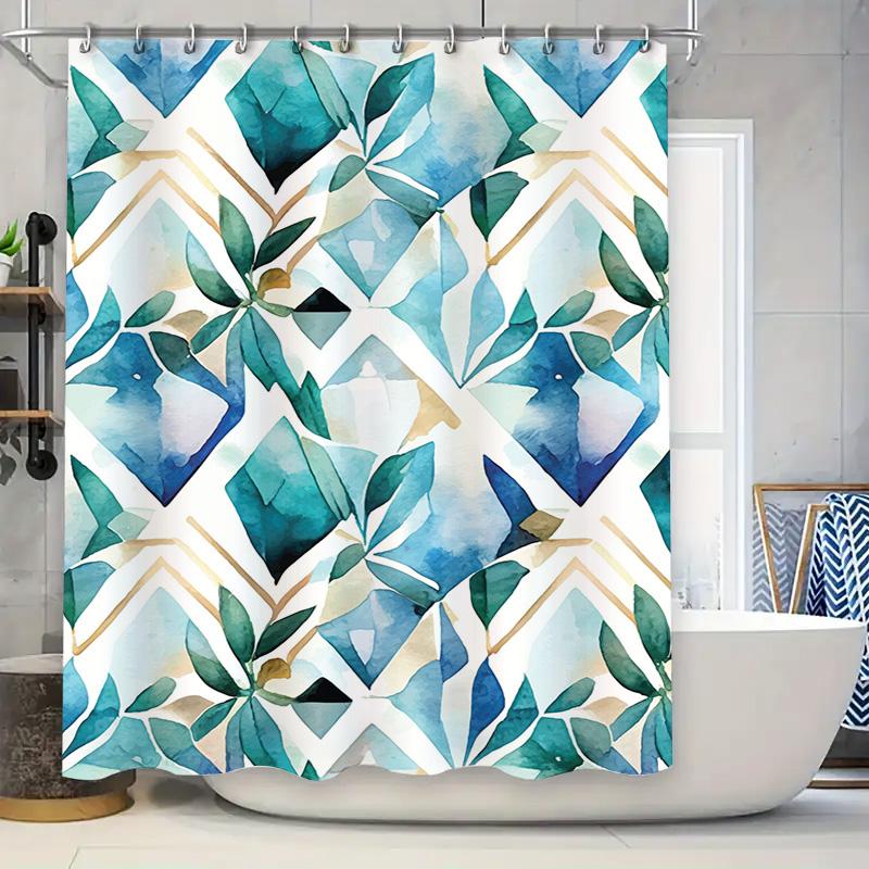 

Modern Abstract Floral Shower Curtain Set Pink White Bathroom Decor for Home BathroomsWater-resistant Printing Fabric Shower Cur 90x180cm