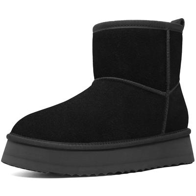 Fashion Shevalues Warm Fur Snow Boots Outdoor Classic Fluffy Wool Mini Boots Genuine Suede Women Snow Boots Non-slip Fuzzy Cotton Boots