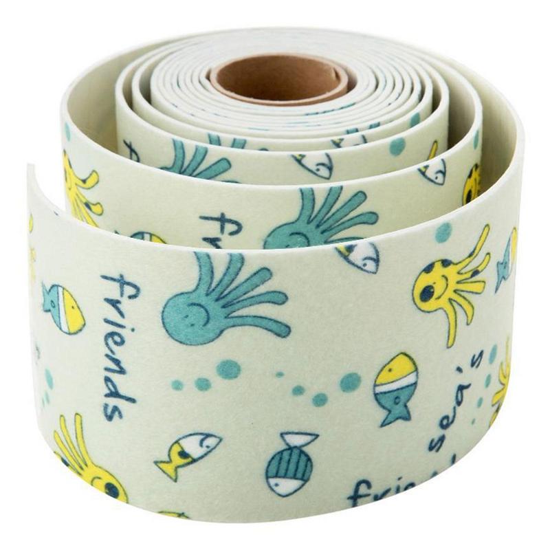 Bathroom Toilet Waterproof Sealing Tape Toilet Caulk Strip Cartoon Pattern Caulk Tape Waterproof Self Adhesive Sealing Strip