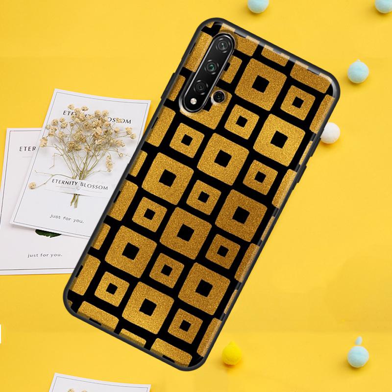 Luxury Gold Foil Art For Huawei Nova 12i 7i 8i 11i 12s 9 10 SE Y91 Y90 Y60 Y70 Y72 Y61 P30 P40 Lite P60 Pro Case